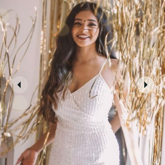 White Sequin Jumpsuit 18 - Picture 4 of 7